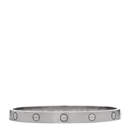 Cartier 18K White Gold Brushed Finish LOVE Bracelet 18 1 of 9