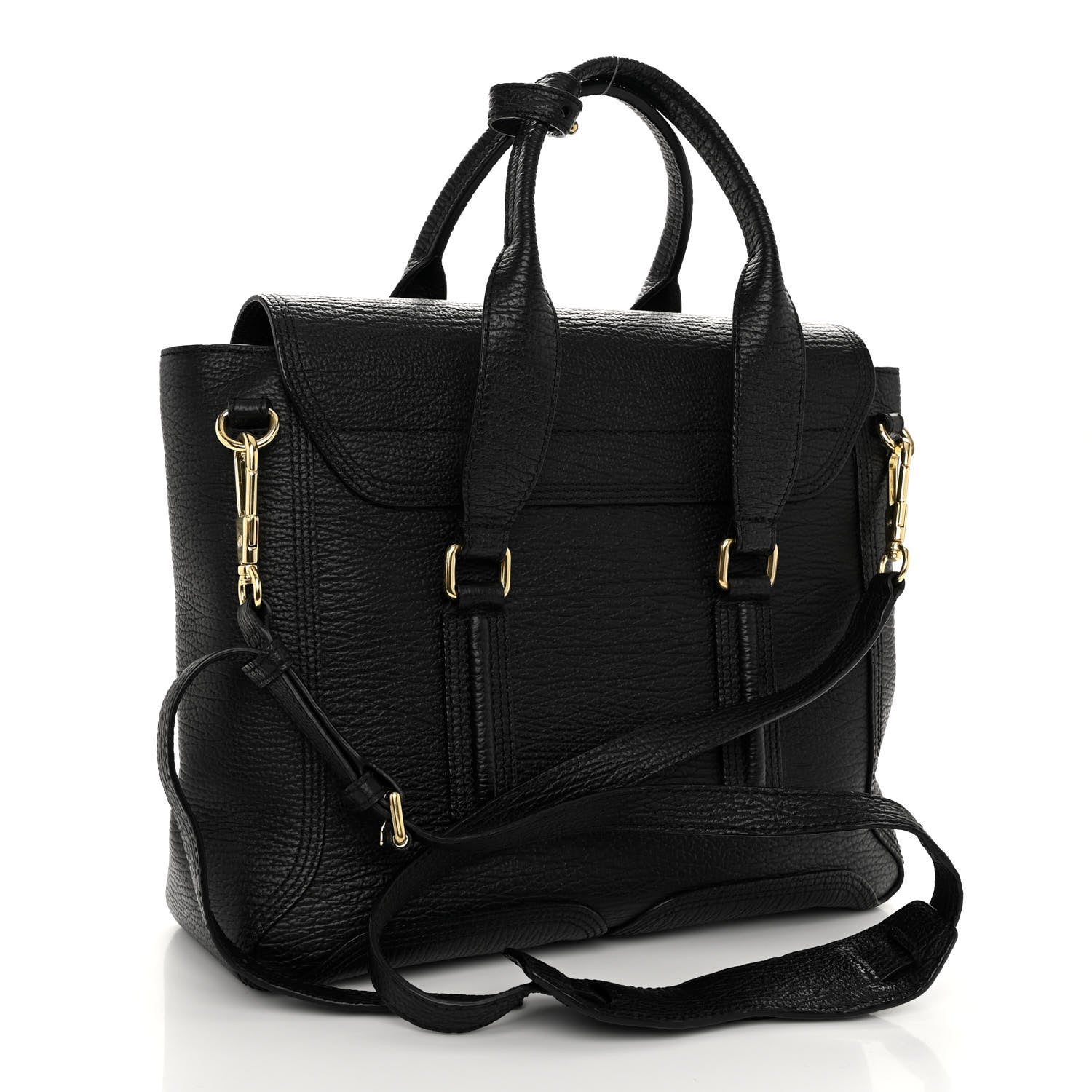 3.1 Phillip Lim Textured Calfskin Medium Pashli Satchel Black 3 of 9