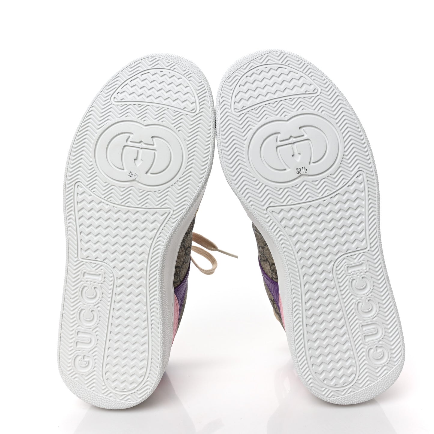 Calfskin GG Supreme Monogram Perforated Womens Platform 55mm Sneakers 39.5 Beige Ebony Sugar Pink Crop Shine Purple