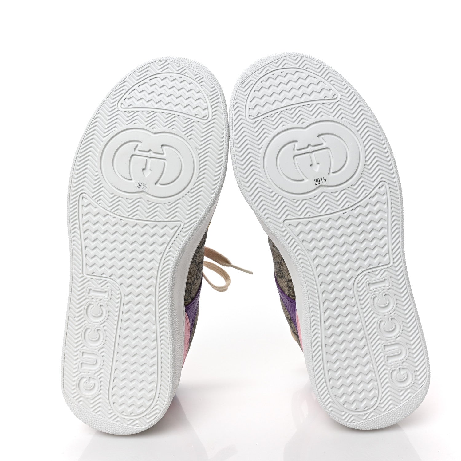 Gucci Calfskin GG Supreme Monogram Perforated Womens Platform 55mm Sneakers 39.5 Beige Ebony Sugar Pink Crop Shine Purple 5 of 7