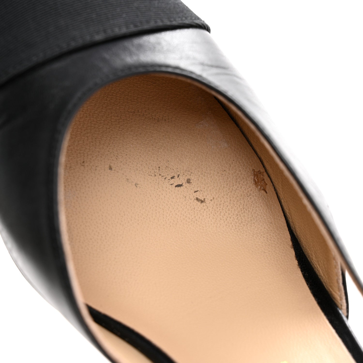 Chanel Goatskin Grosgrain Cap Toe CC Slingback Pumps 35 Black 10 of 13
