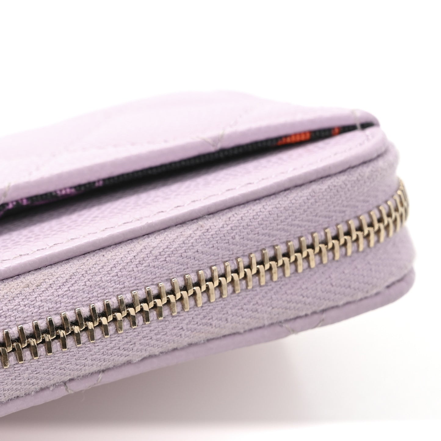 Caviar Quilted Zip Coin Purse Light Pink