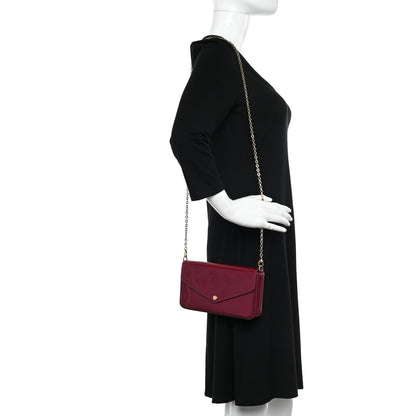 Louis Vuitton Vernis Felicie Chain Wallet Magenta 3 of 11