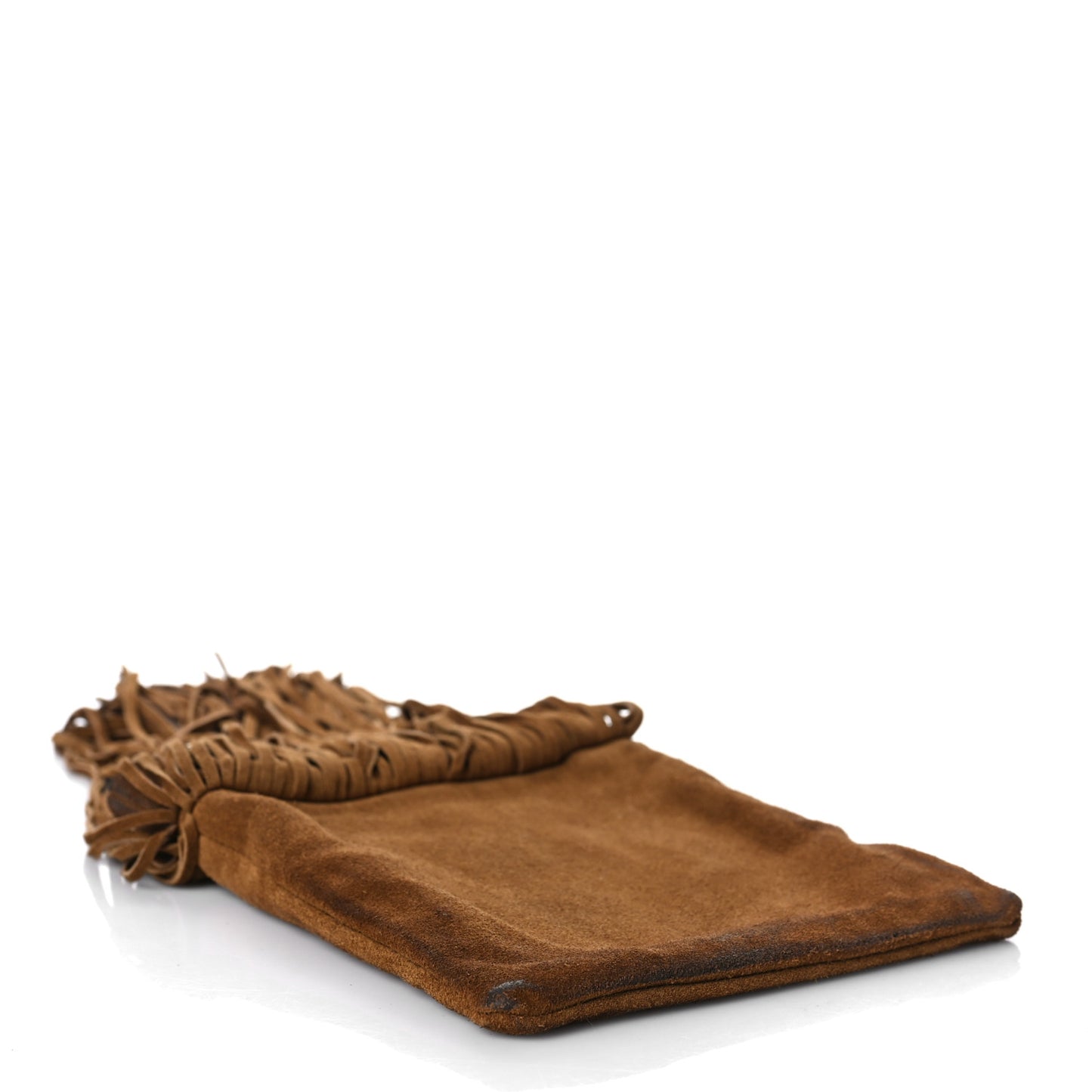 Suede Calfskin Small Grace Fringed Hobo Bag Light Ocre