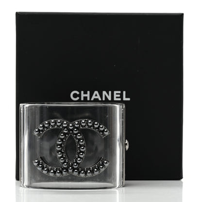 Chanel Lucite Crystal CC Cuff Transparent Ruthenium 5 of 5