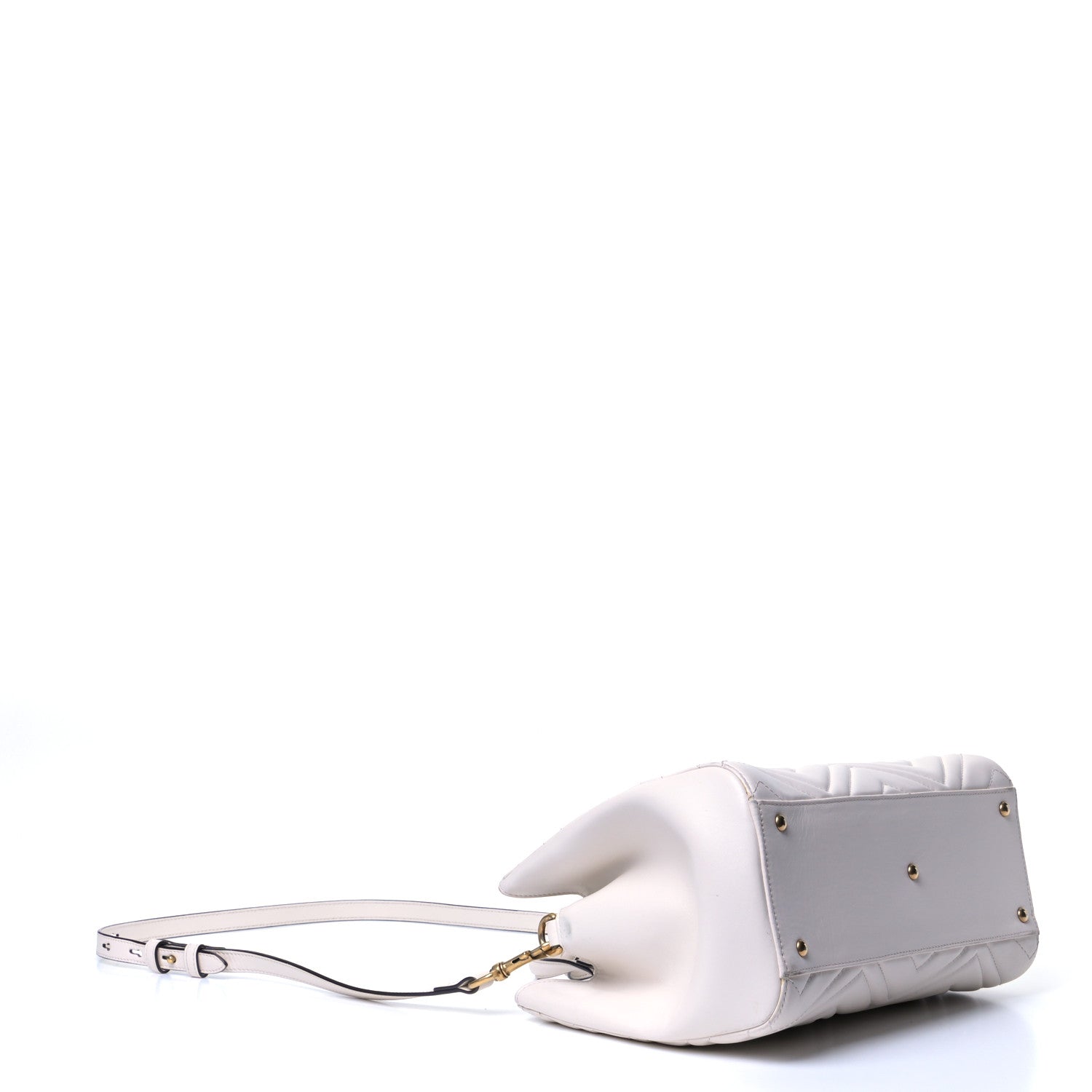 Gucci Calfskin Matelasse Small GG Marmont Tote White 3 of 5