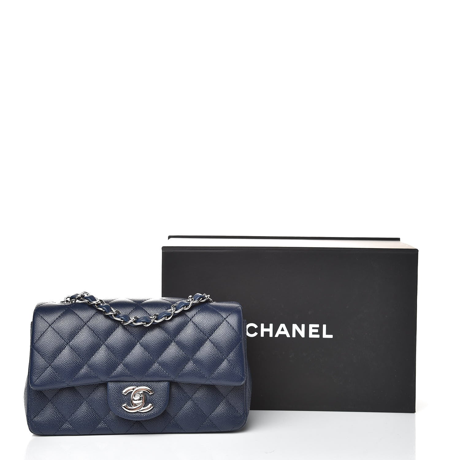 Chanel Caviar Quilted Mini Rectangular Flap Navy 11 of 11