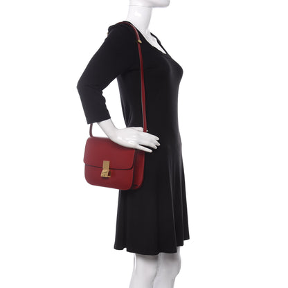 Celine Box Calfskin Medium Classic Box Flap Bag Red 2 of 13