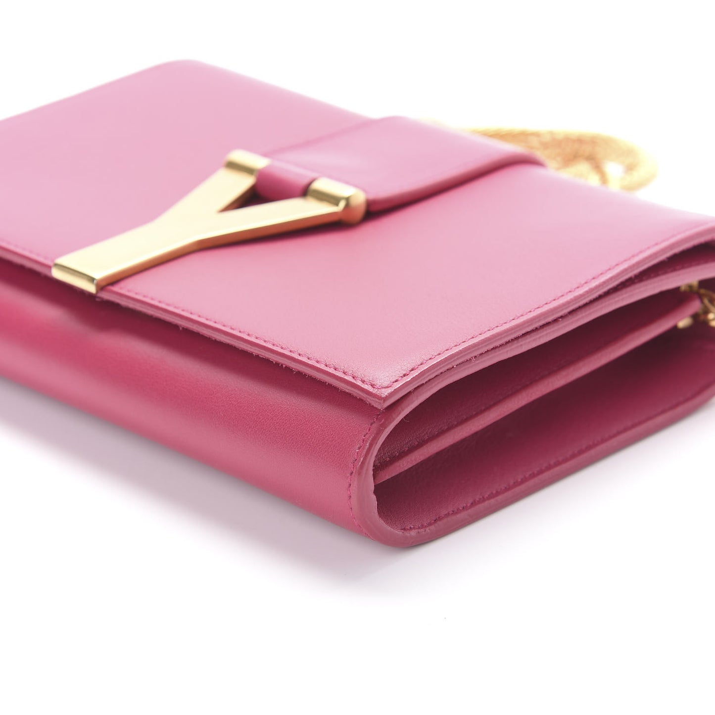 Calfskin Small Classic Y Satchel Fuchsia