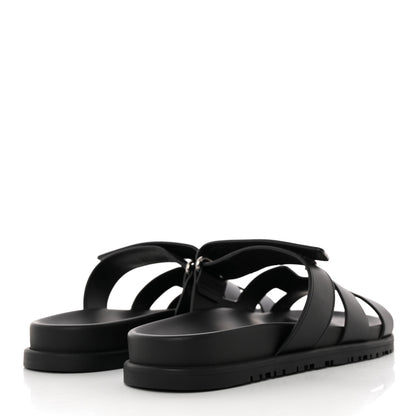 Hermes Calfskin Womens Chypre Sandals 38 Black 4 of 9