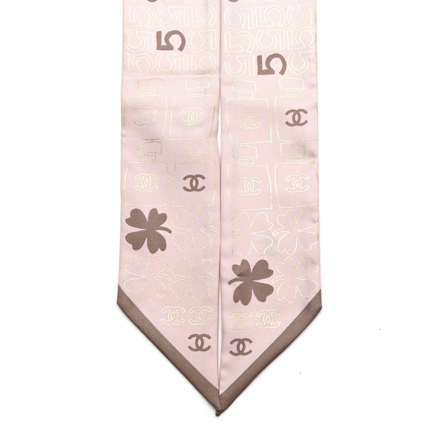 Chanel Silk CC Charms Slim Bandeau Scarf Pink 2 of 4