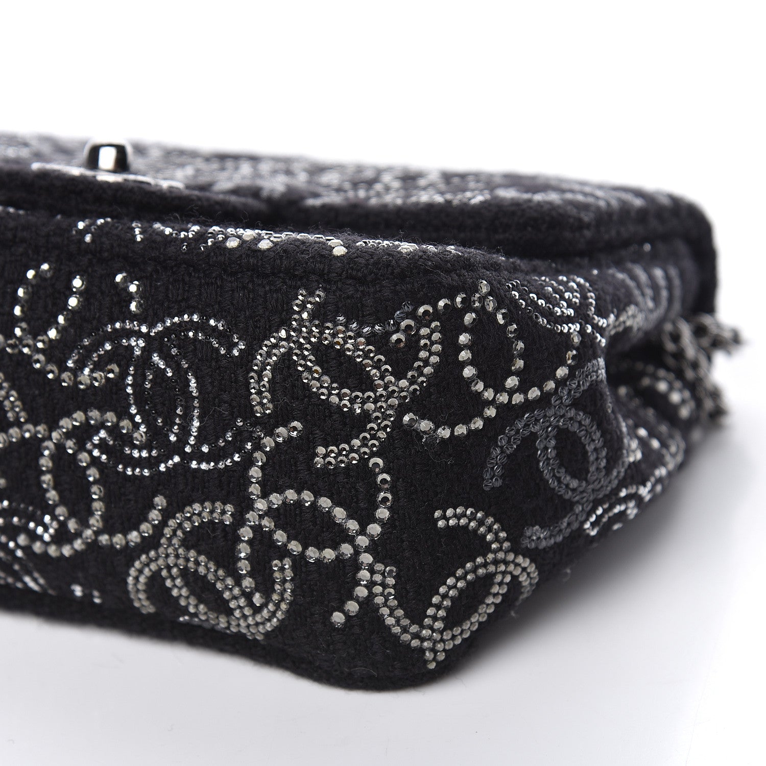 Chanel Tweed Strass Mini Pudong Flap Black 6 of 10