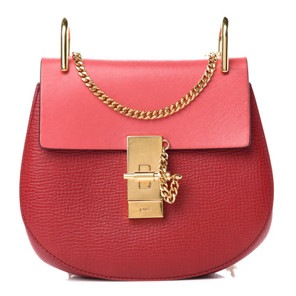 Chloe Grained Calfskin Lambskin Drew Shoulder Bag Red 1 of 9