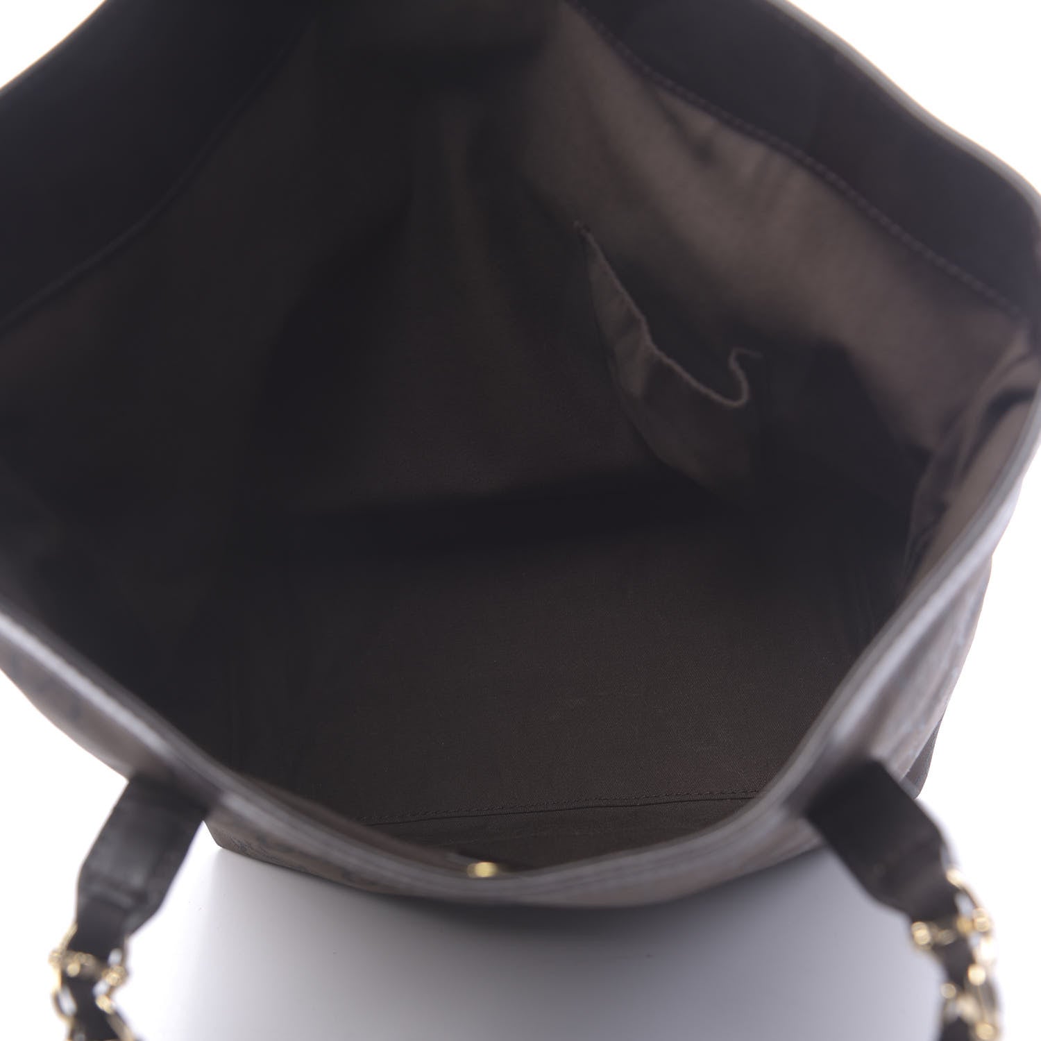 Gucci Nylon Monogram Chain Bucket Tote Brown 5 of 10