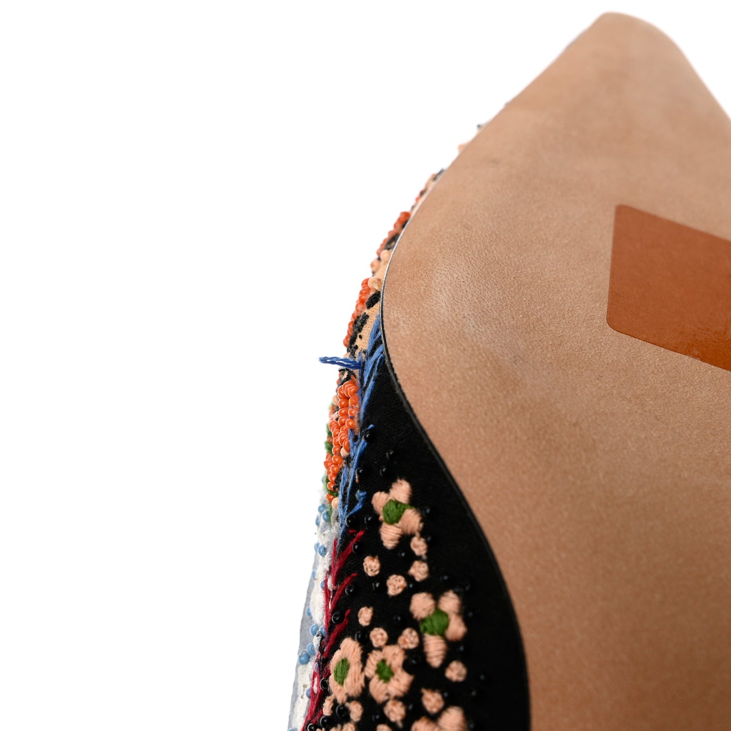 Embroidered Calfskin Beaded Sweet D Sling-Back Pumps 37.5 Multicolor
