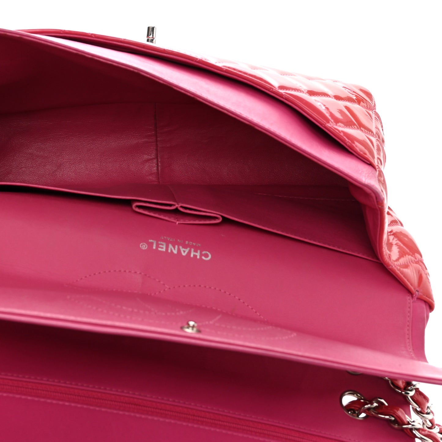 Patent Quilted Jumbo Double Flap Pink
