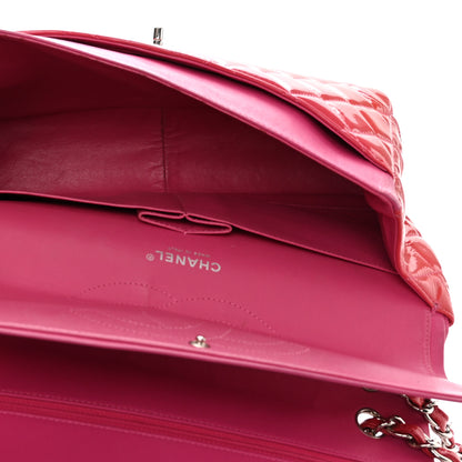 Chanel Patent Quilted Jumbo Double Flap Pink 5 of 13