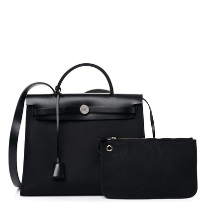 Hermes Military Toile Vache Hunter Herbag Zip PM 31 Black 1 of 16