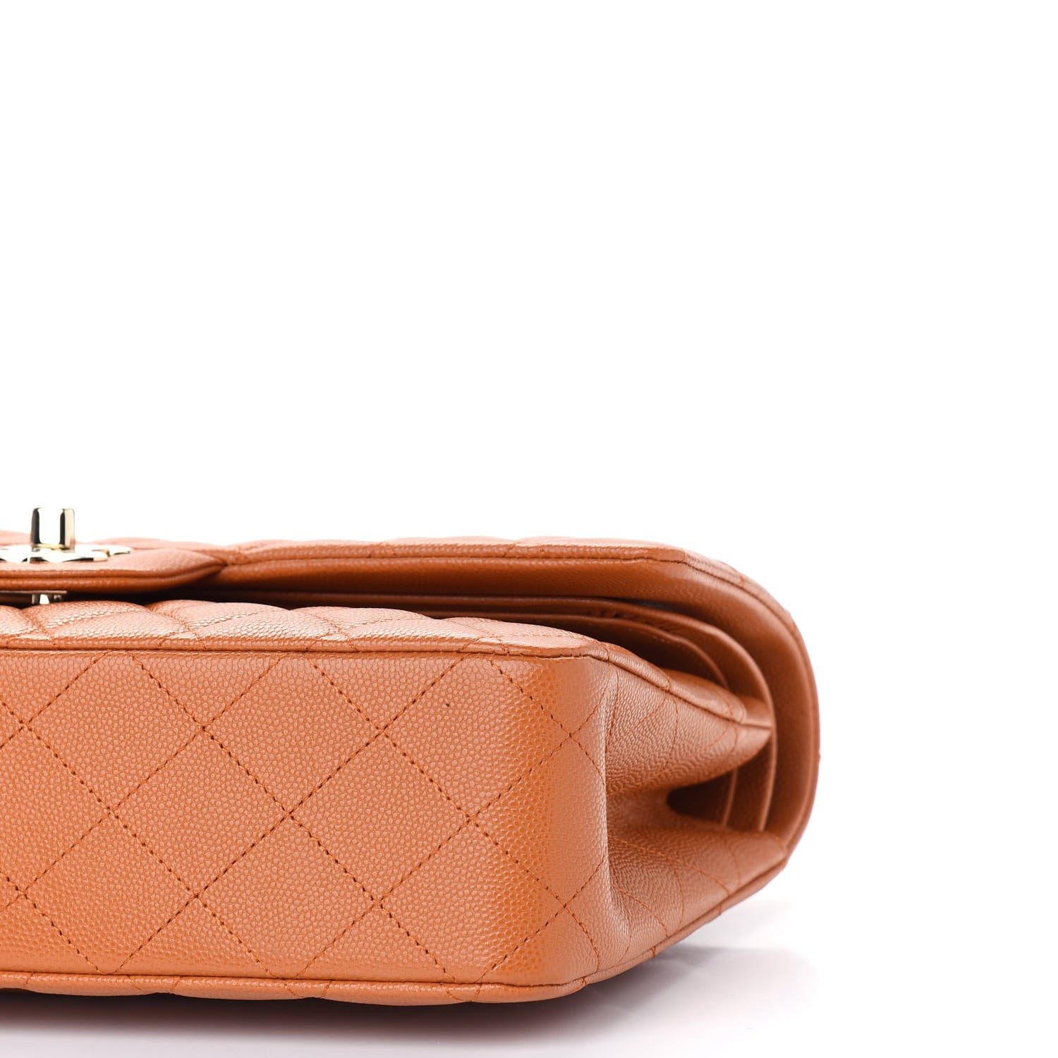Chanel Caviar Quilted Medium Double Flap Light Brown 9 of 9