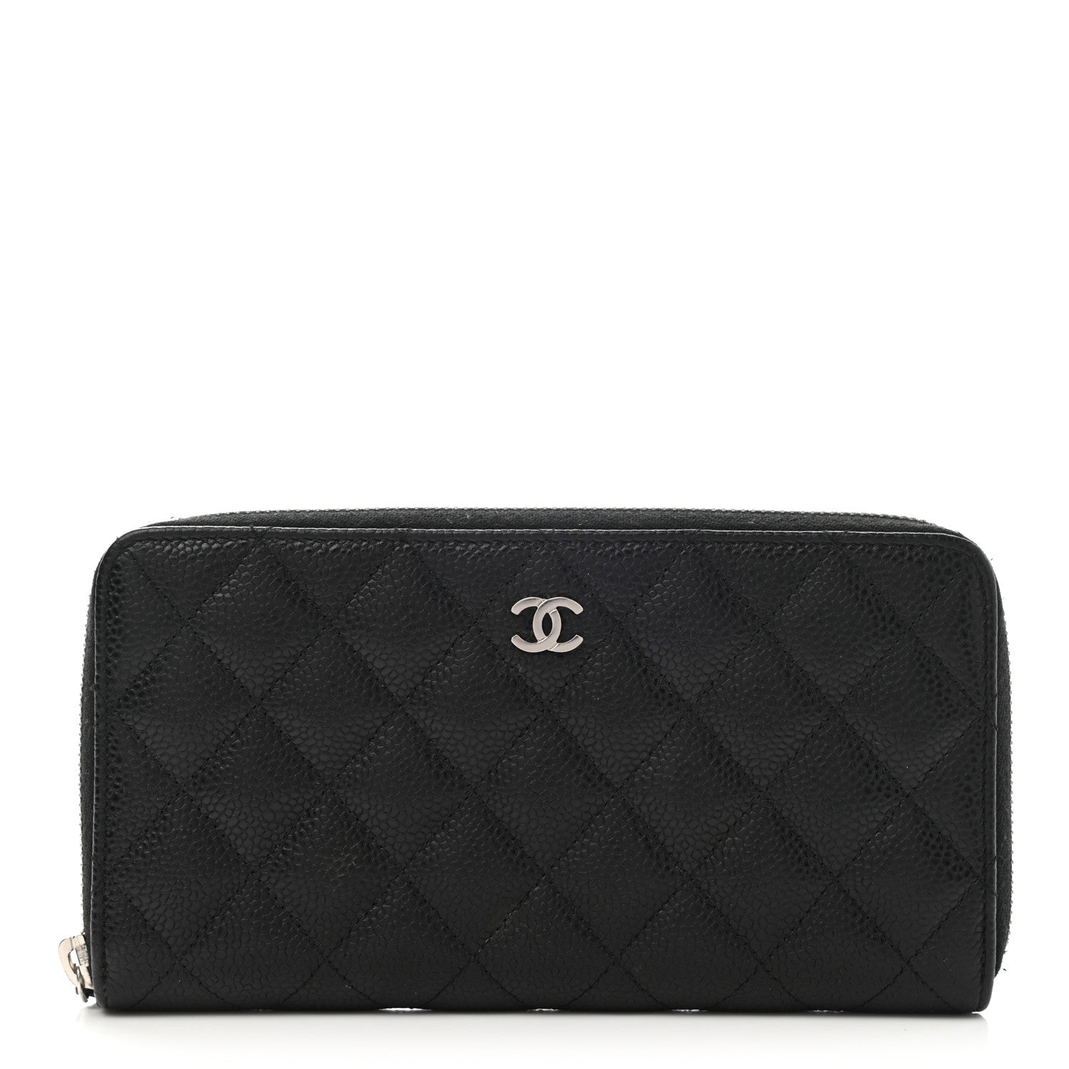 Chanel Caviar Quilted Large Gusset Zip Around Wallet Black 1 of 9