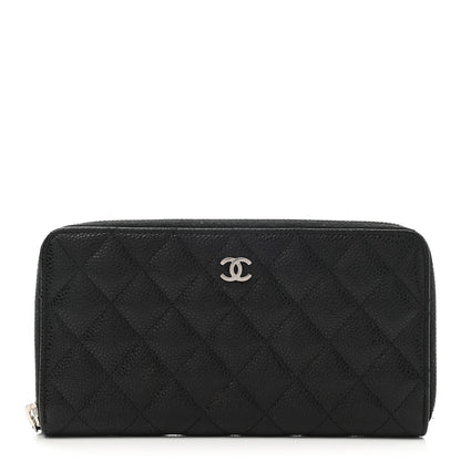 Chanel Caviar Quilted Large Gusset Zip Around Wallet Black 1 of 9