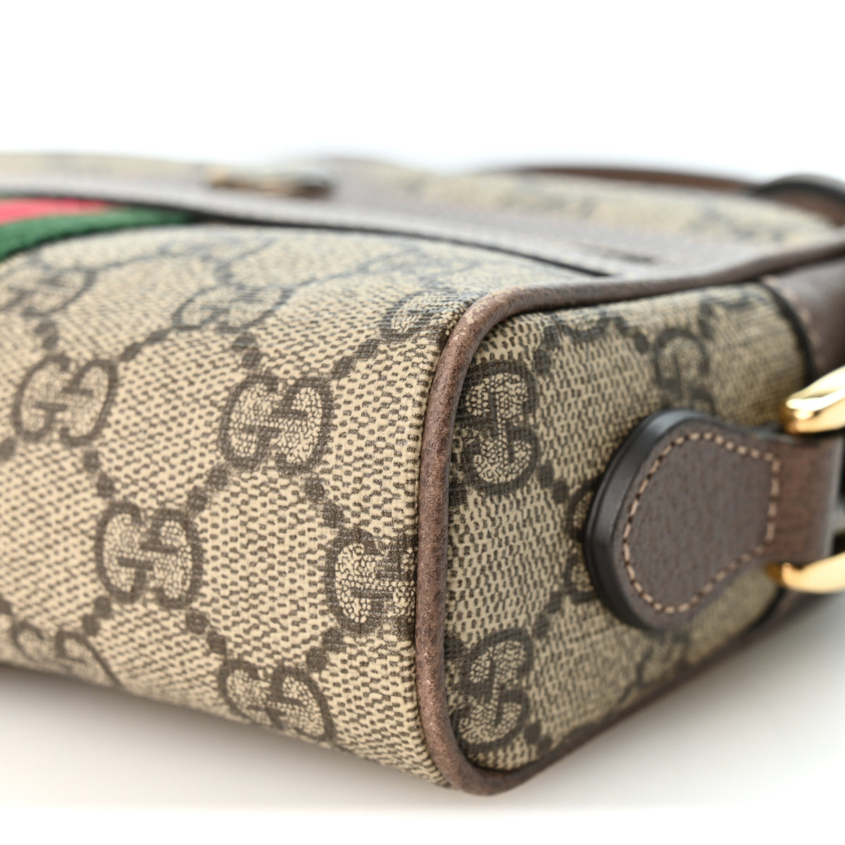 Gucci GG Supreme Monogram Web Mini Ophidia Shoulder Bag Brown 10 of 10