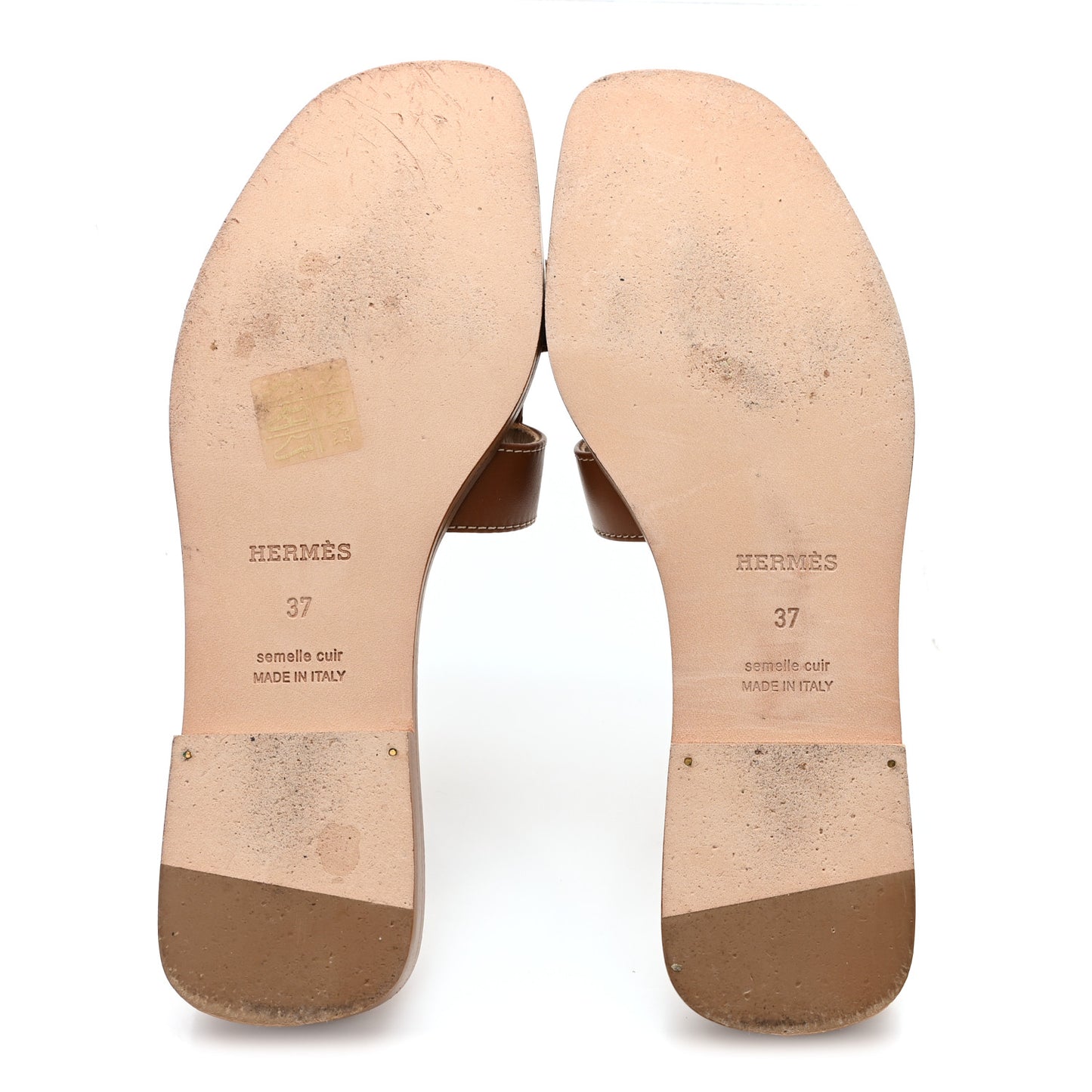 Box Calfskin Oran Sandals 37 Gold