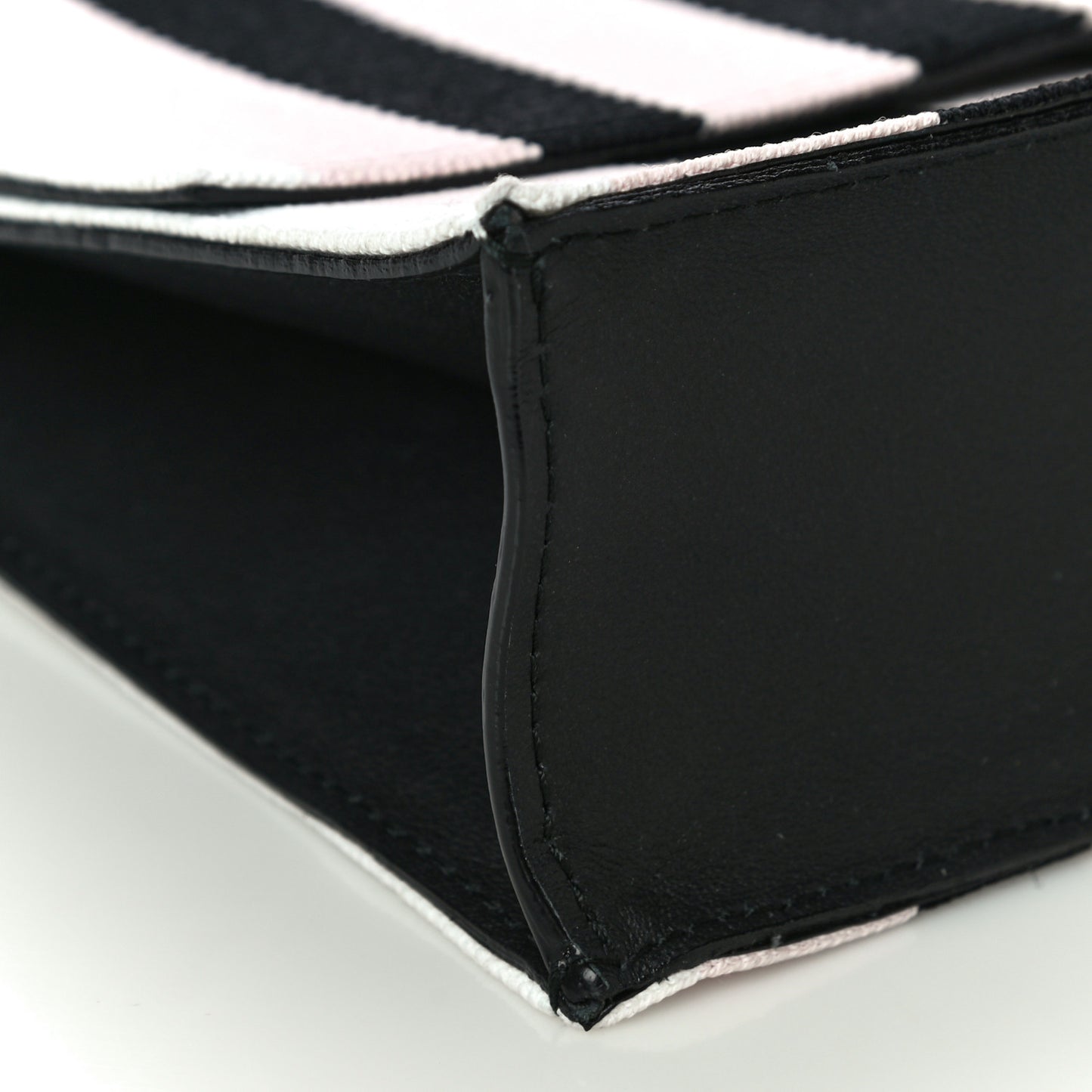 Knit Calfskin Stripe Small Lunch Bag Multicolor