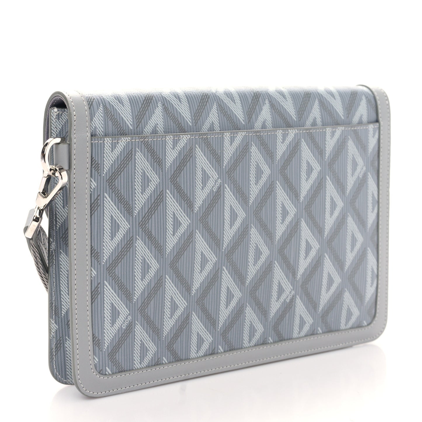 Coated Canvas CD Diamond Hit The Road A5 Pouch With Flap Gray