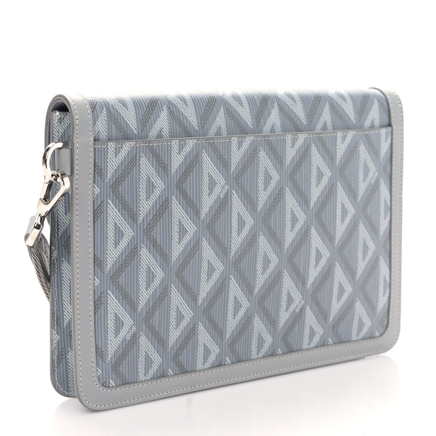 Christian Dior Coated Canvas CD Diamond Hit The Road A5 Pouch With Flap Gray 2 of 9
