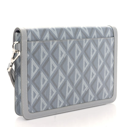 Christian Dior Coated Canvas CD Diamond Hit The Road A5 Pouch With Flap Gray 2 of 9