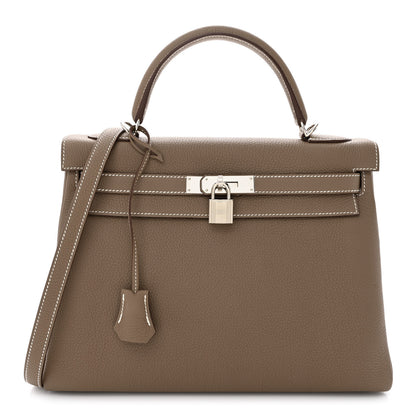 Hermes Togo Kelly Retourne 32 Etoupe 1 of 12