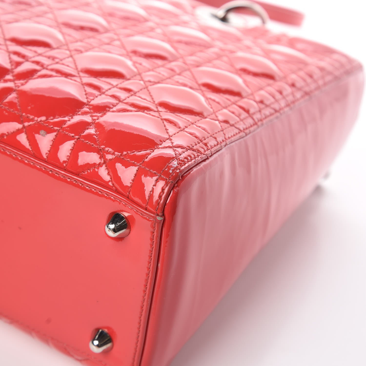 Christian Dior Patent Cannage Large Lady Dior Red 16 of 28