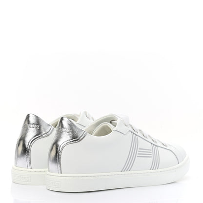Hermes Calfskin Womens Advantage Sneakers 41 White Gris Argente 4 of 8