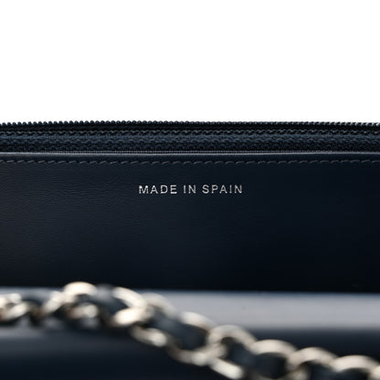 Chanel Caviar Timeless CC Wallet on Chain WOC Blue 7 of 11