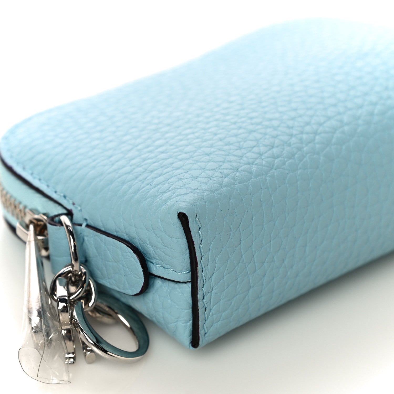 Christian Dior Bullcalf Diorissimo Coin Purse Light Blue 9 of 11