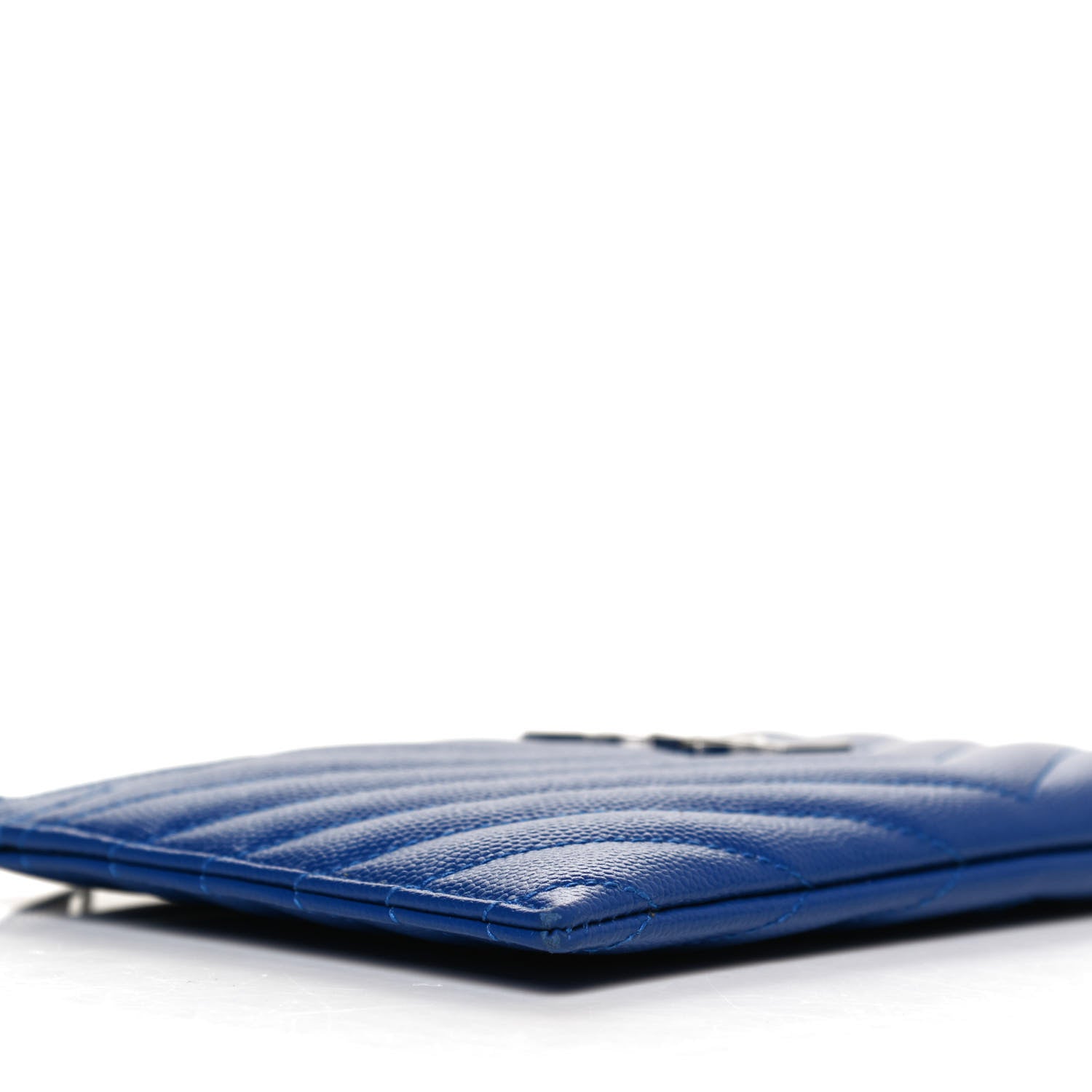 Saint Laurent Grain De Poudre Chevron Monogram Bill Pouch Blue 8 of 10