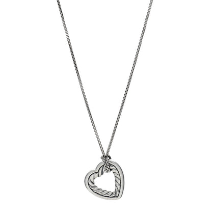 David Yurman Sterling Silver Open Heart Cable Necklace 1 of 5