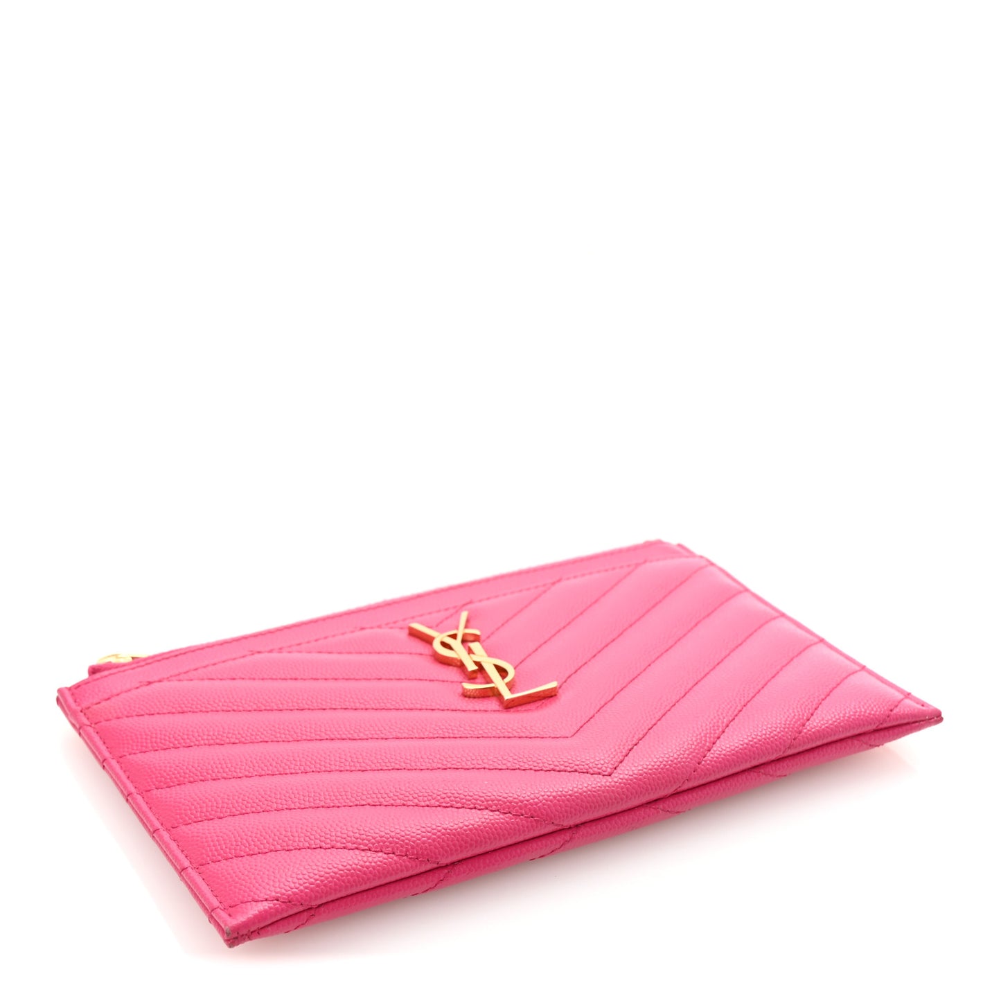 Grain De Poudre Chevron Monogram Bill Pouch Fresh Fuxia