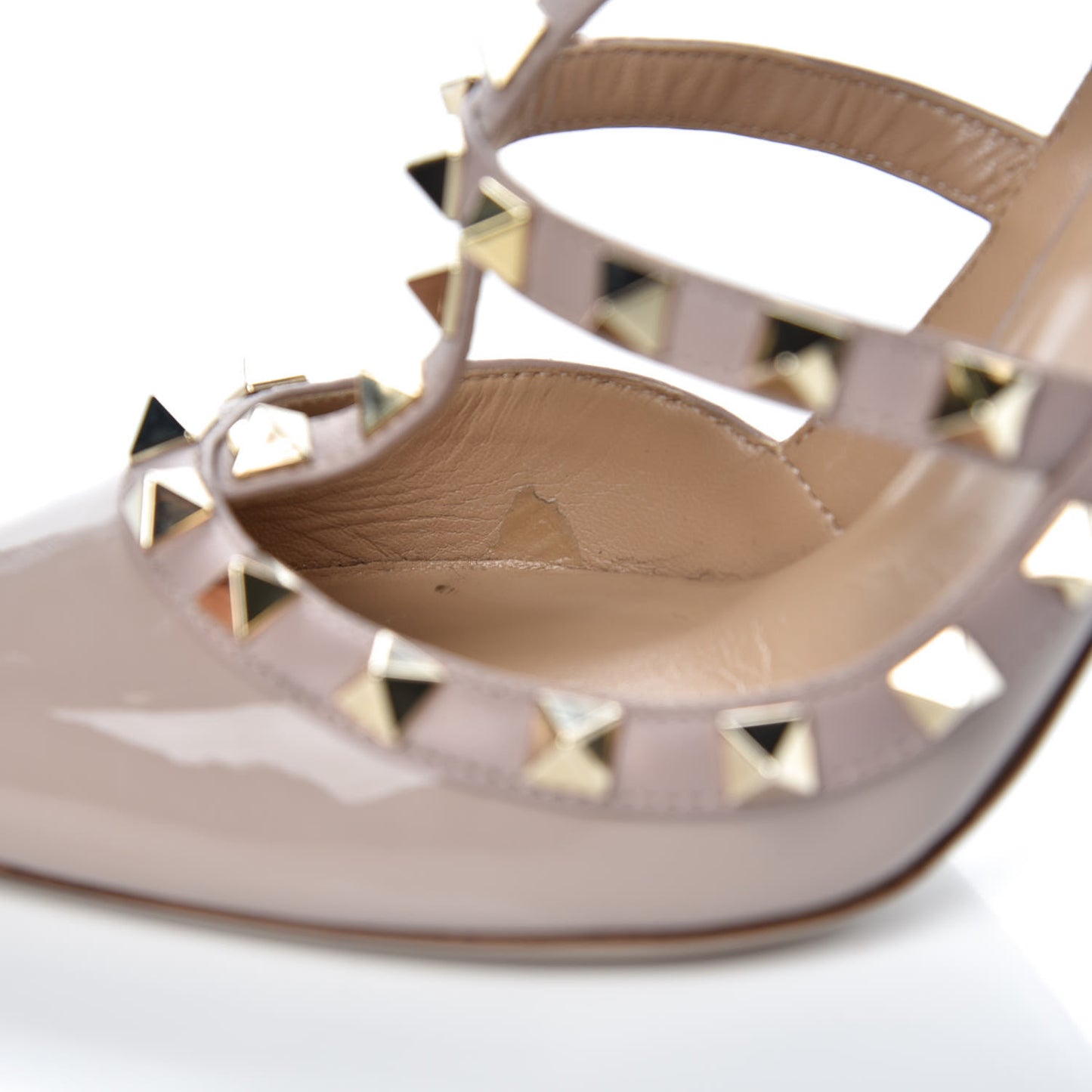 Patent Rockstud Ankle Strap 100mm Pumps 36 Poudre