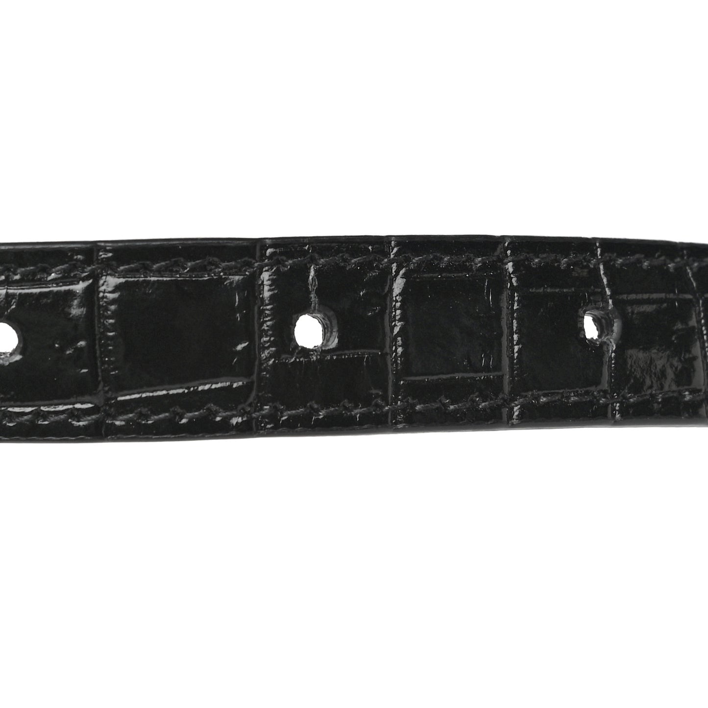 Calfskin Crocodile Embossed Monogram Kate Belt Bag Black