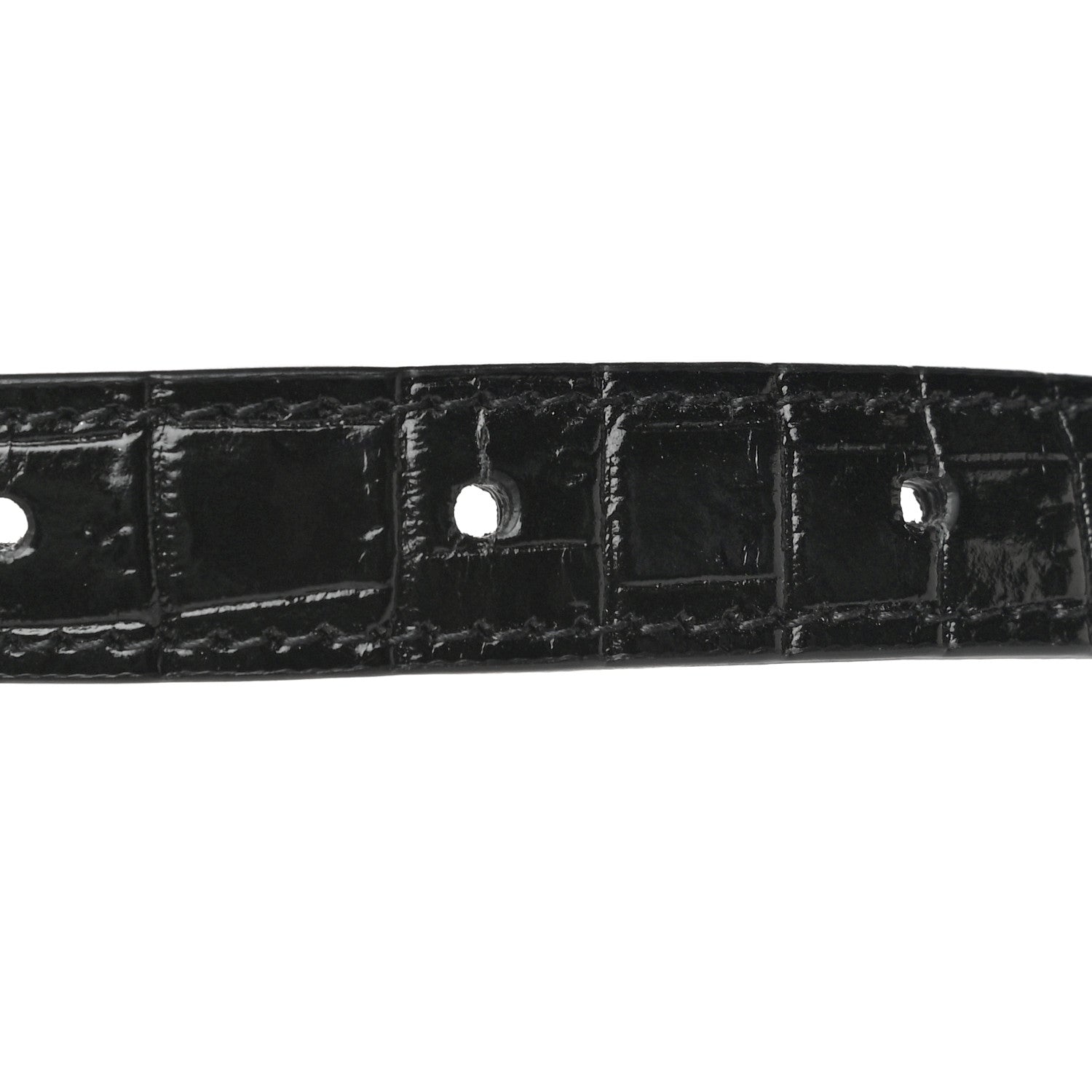 Saint Laurent Calfskin Crocodile Embossed Monogram Kate Belt Bag Black 16 of 20