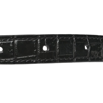Saint Laurent Calfskin Crocodile Embossed Monogram Kate Belt Bag Black 16 of 20