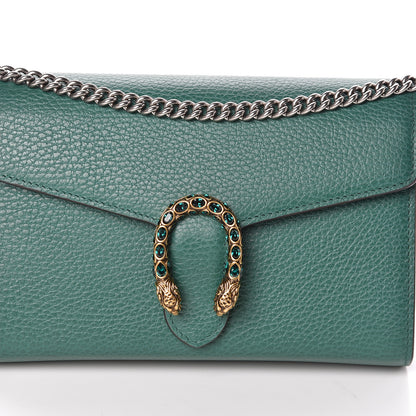 Gucci Calfskin Mini Dionysus Chain Wallet Emerald 7 of 9