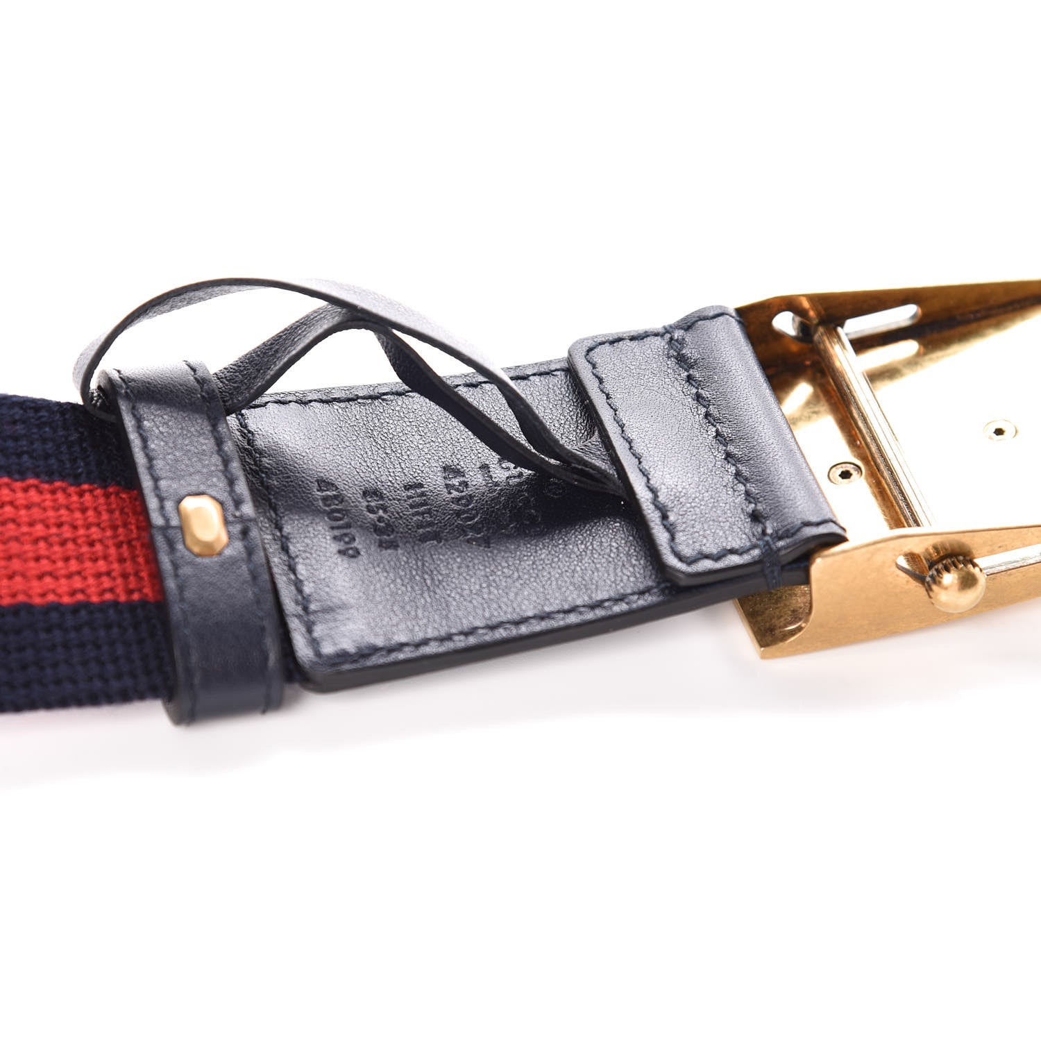 Gucci Canvas Web Bee Belt 85 34 Navy 4 of 4