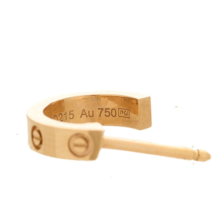Cartier 18K Pink Gold Small LOVE Hoop Earrings 5 of 5