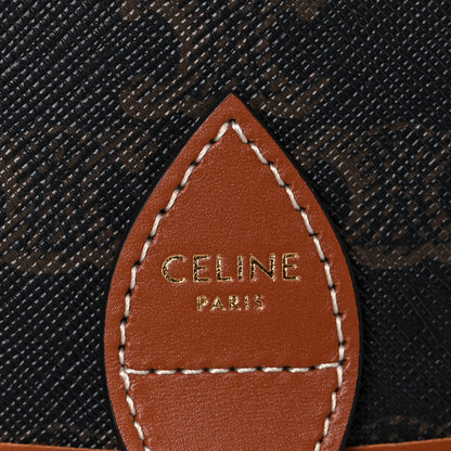 Celine Triomphe Canvas Medium Folco Bag Tan 7 of 8