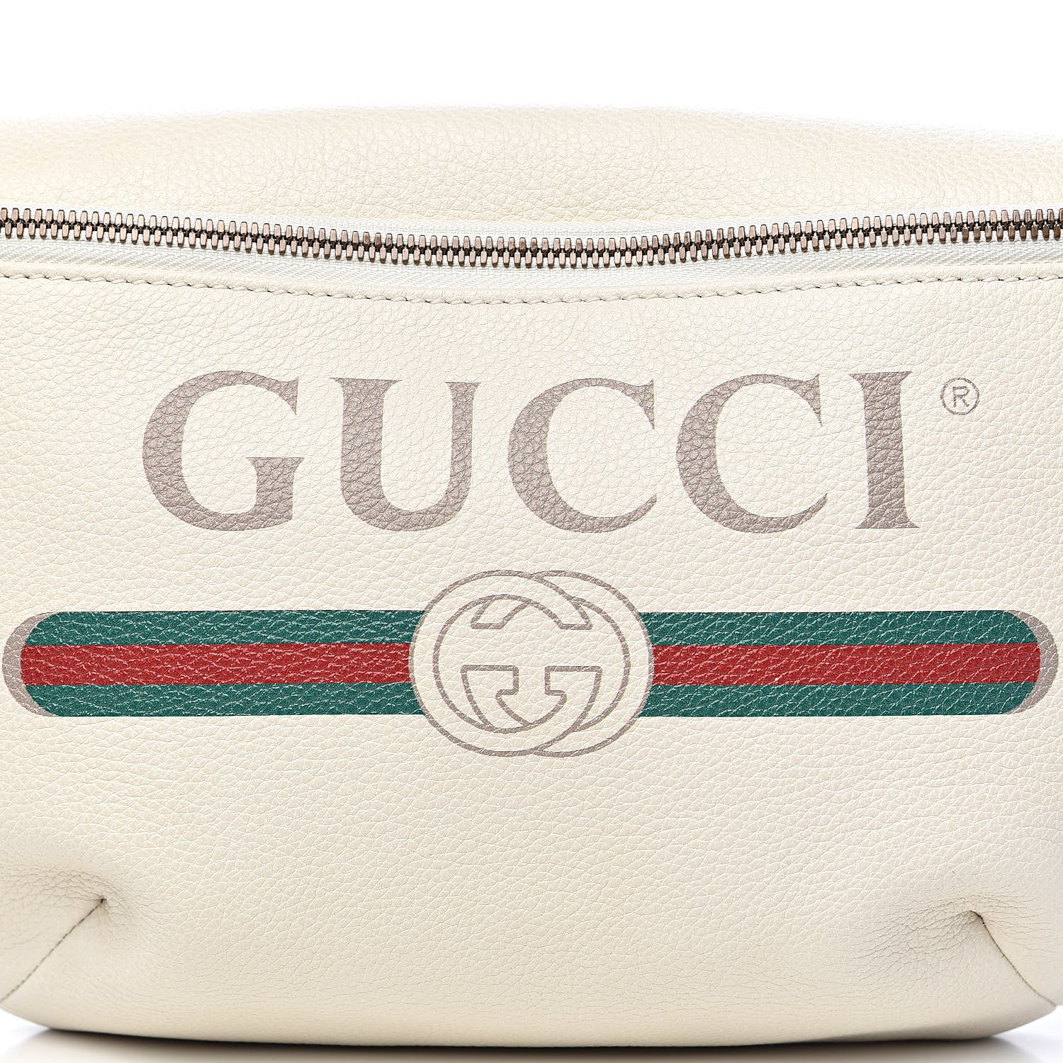 Gucci Grained Calfskin Small Logo Belt Bag White 10 of 10