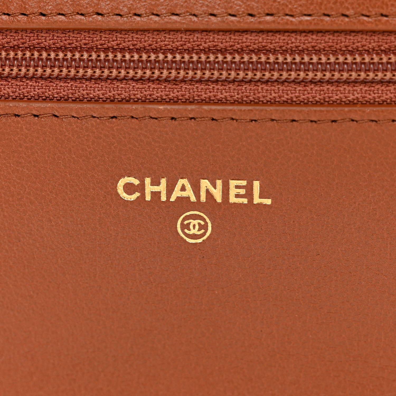 Chanel Lambskin Quilted Chanel 19 Wallet On Chain WOC Light Brown 6 of 14