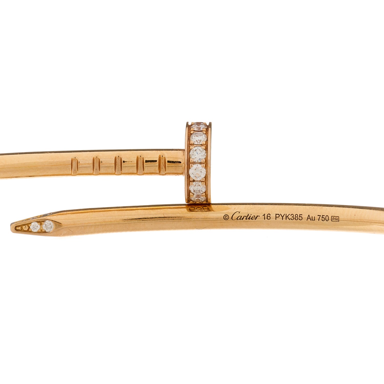 Cartier 18K Pink Gold Diamond Small Juste Un Clou Bracelet 16 4 of 5